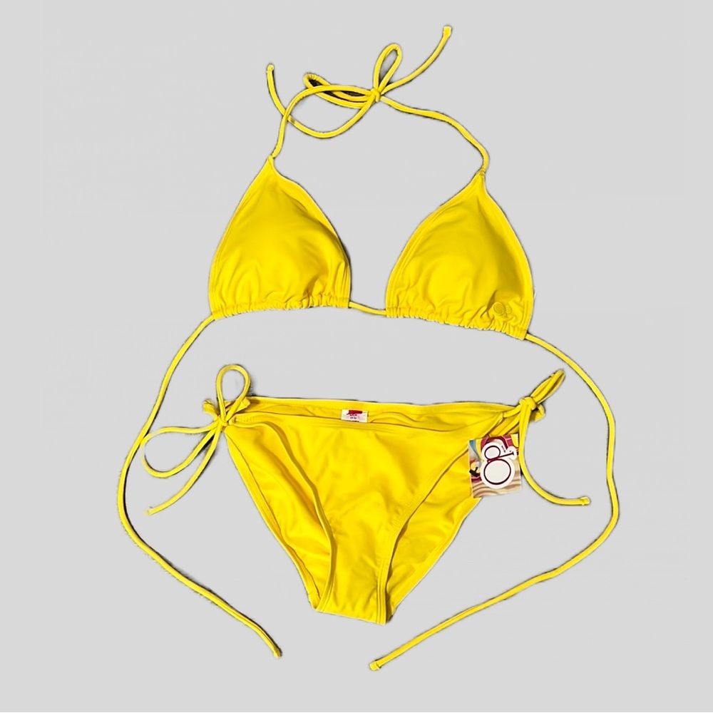 NWT Op Bright Yellow Bikini Women’s Sz Sm Bottoms Sz Med Top Swimsuit